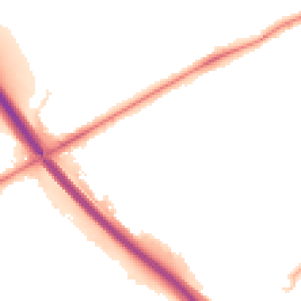 Night-time road noise heatmap for PE2 7AB