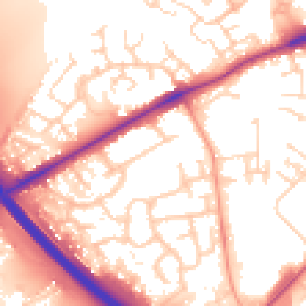 Daytime road noise heatmap for PE2 7AD
