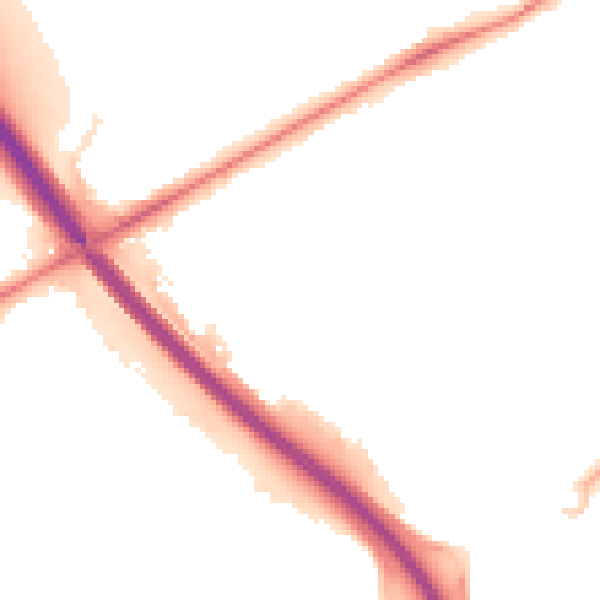 Night-time road noise heatmap for PE2 7AH