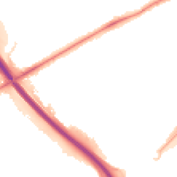 Night-time road noise heatmap for PE2 7AJ