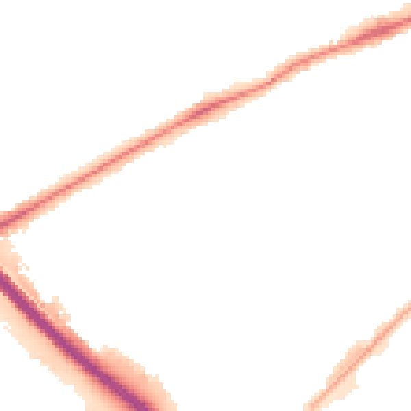 Night-time road noise heatmap for PE2 7BE
