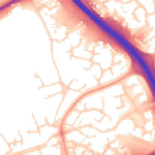 Daytime road noise heatmap for PE2 7DT