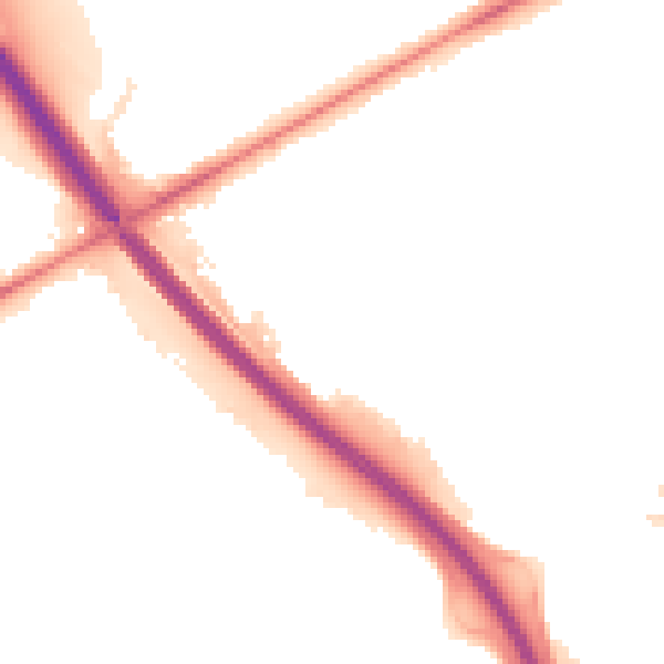 Night-time road noise heatmap for PE2 7HX