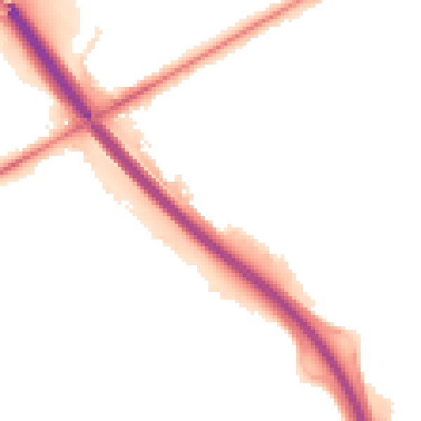 Night-time road noise heatmap for PE2 7HY