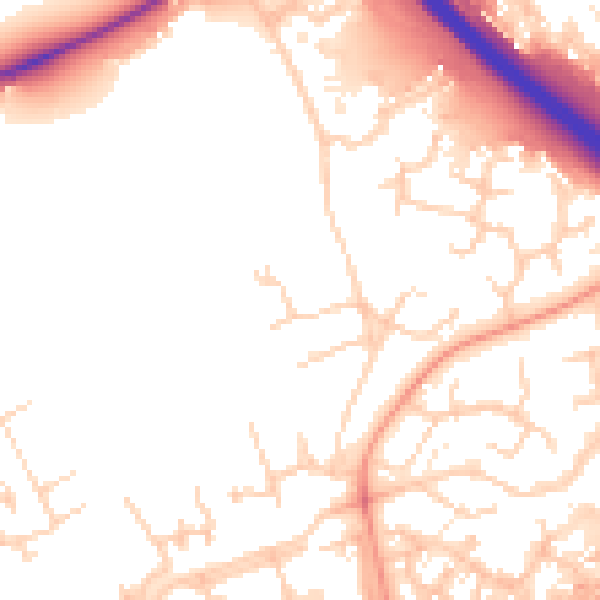 Daytime road noise heatmap for PE2 7QA