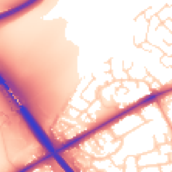 Daytime road noise heatmap for PE2 7WD