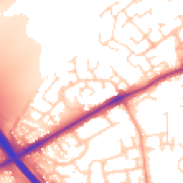 Daytime road noise heatmap for PE2 7ZD