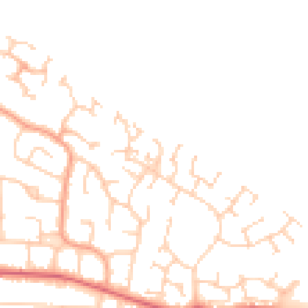 Daytime road noise heatmap for PE2 8AW