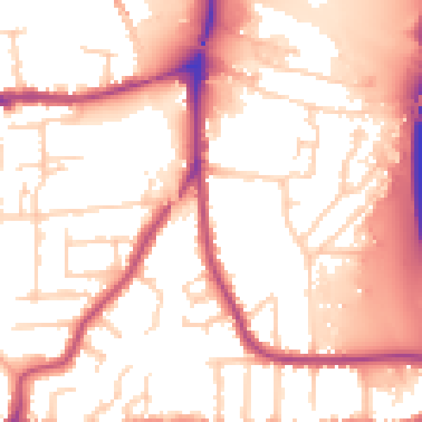 Daytime road noise heatmap for PE2 8AX