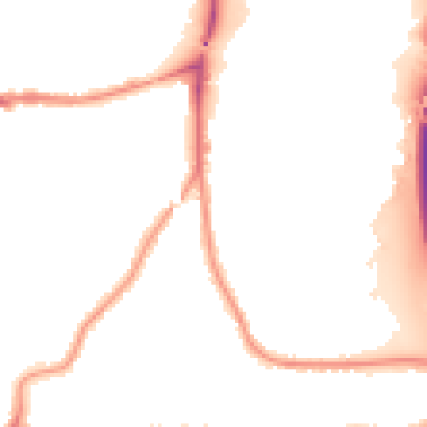 Night-time road noise heatmap for PE2 8AX