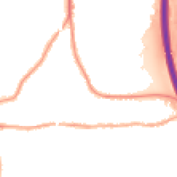 Night-time road noise heatmap for PE2 8BA