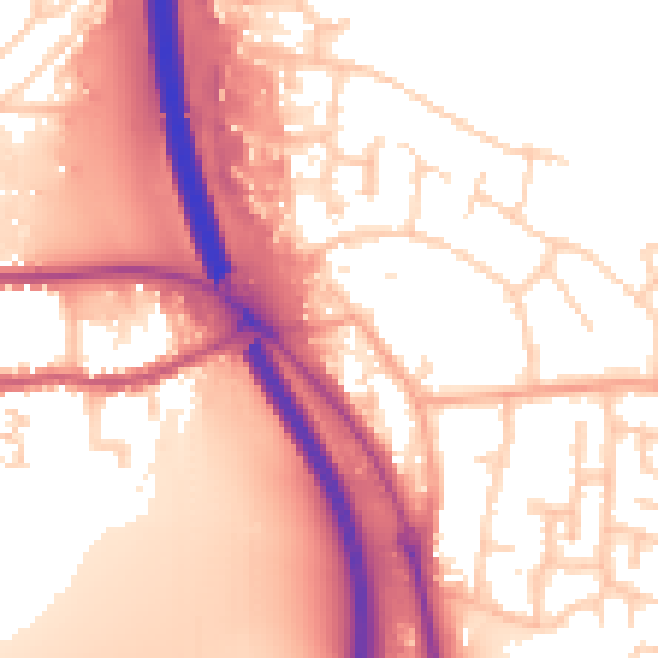 Daytime road noise heatmap for PE2 8ET