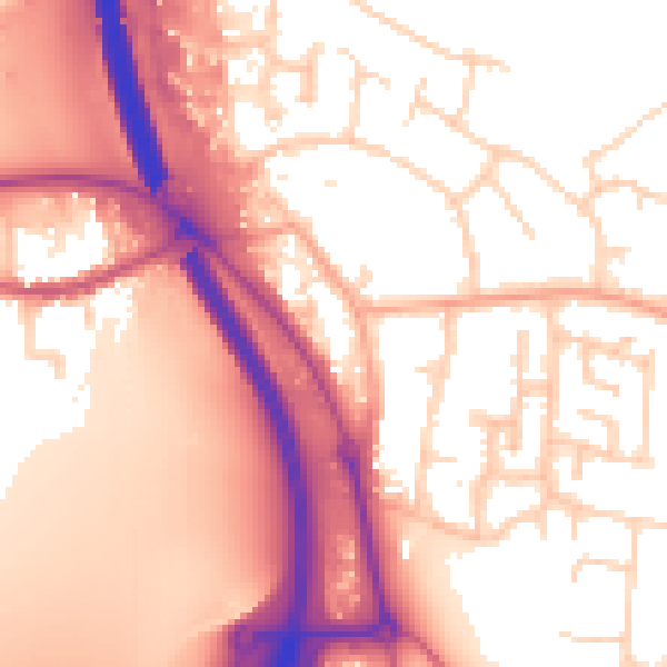 Daytime road noise heatmap for PE2 8FA