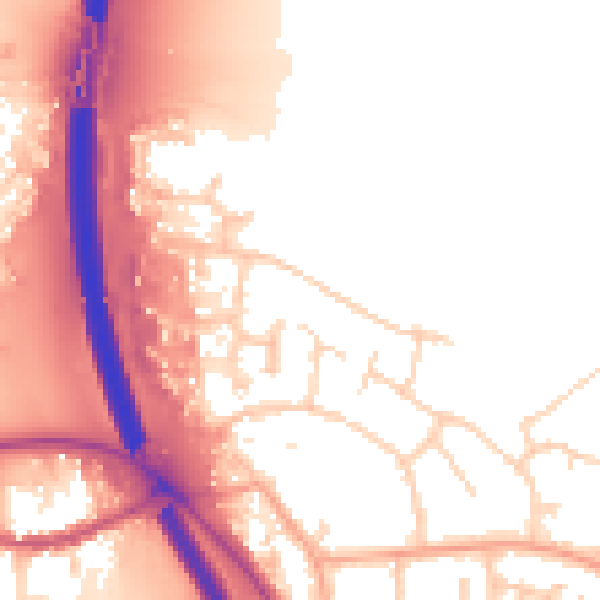 Daytime road noise heatmap for PE2 8FG