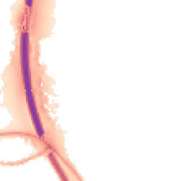 Night-time road noise heatmap for PE2 8FG