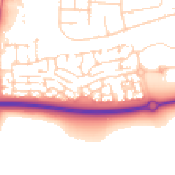 Daytime road noise heatmap for PE2 8FT