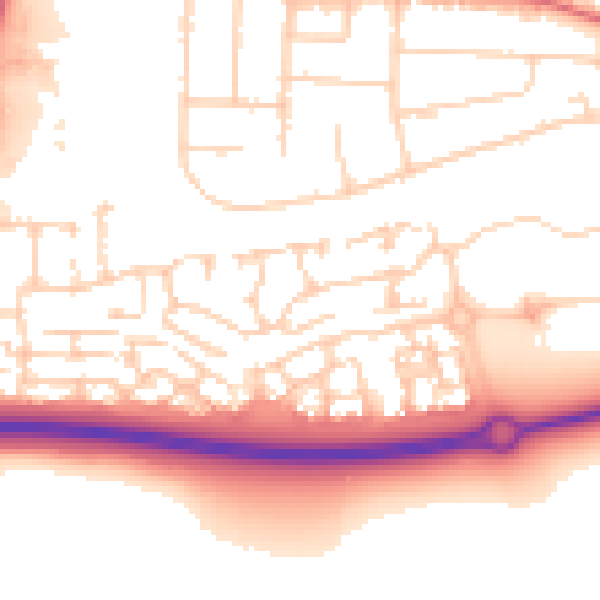 Daytime road noise heatmap for PE2 8GA