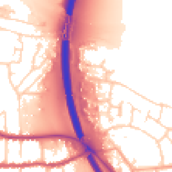 Daytime road noise heatmap for PE2 8HH