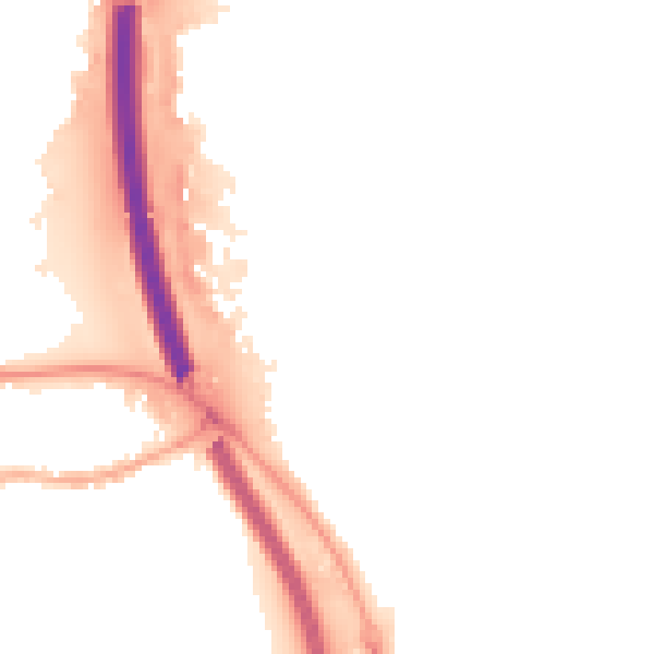 Night-time road noise heatmap for PE2 8JG