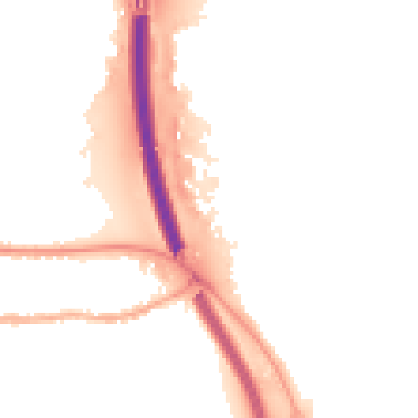 Night-time road noise heatmap for PE2 8JL