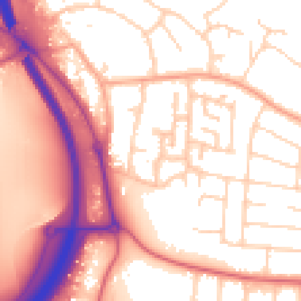 Daytime road noise heatmap for PE2 8JU