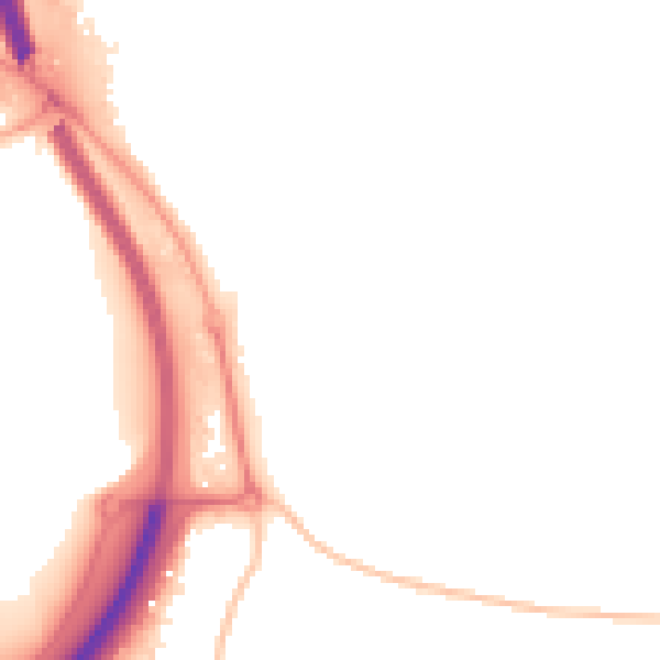 Night-time road noise heatmap for PE2 8JU