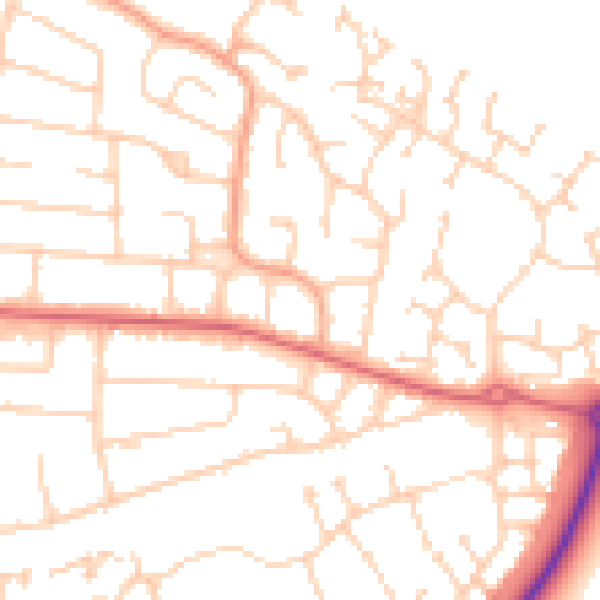 Daytime road noise heatmap for PE2 8LR