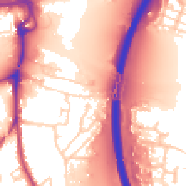 Daytime road noise heatmap for PE2 8NR