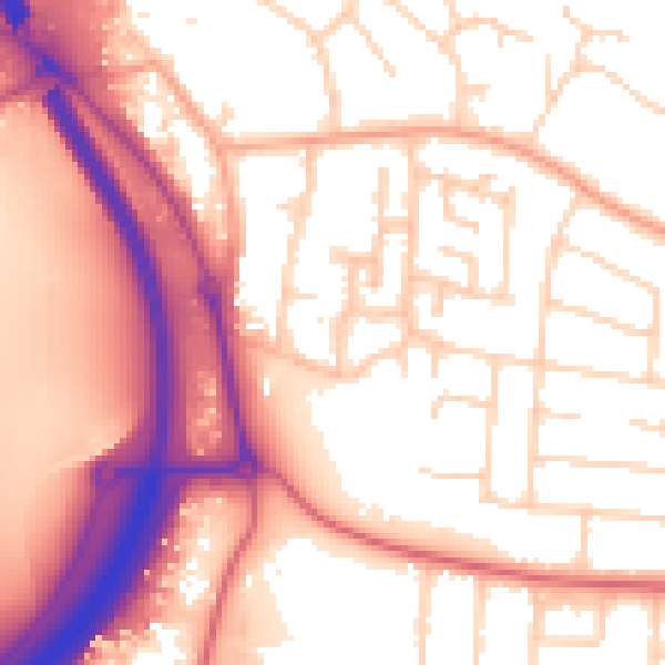 Daytime road noise heatmap for PE2 8QF