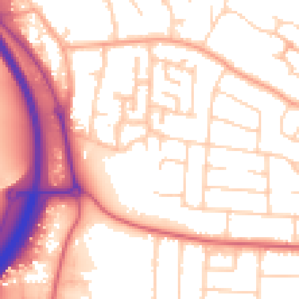 Daytime road noise heatmap for PE2 8QN