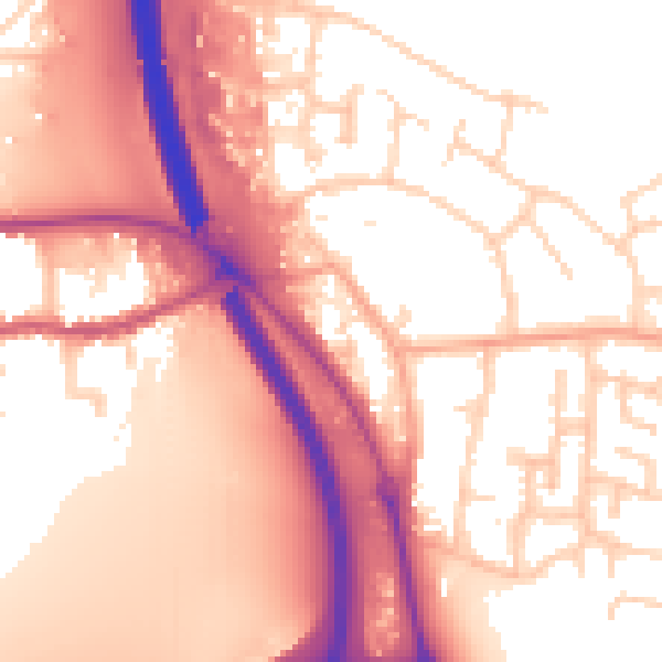 Daytime road noise heatmap for PE2 8QX