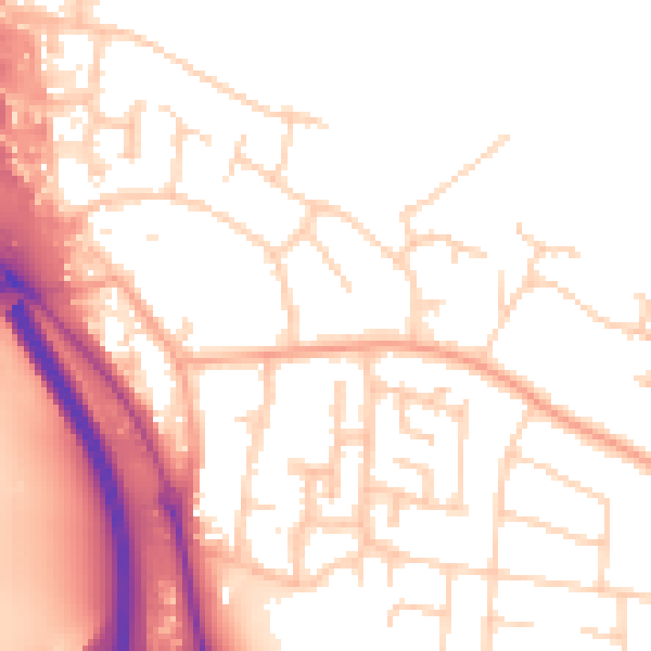Daytime road noise heatmap for PE2 8QY