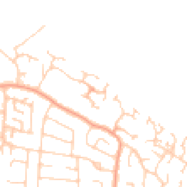 Daytime road noise heatmap for PE2 8SW