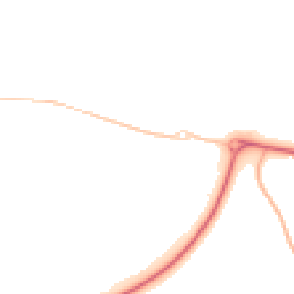Night-time road noise heatmap for PE2 8TU