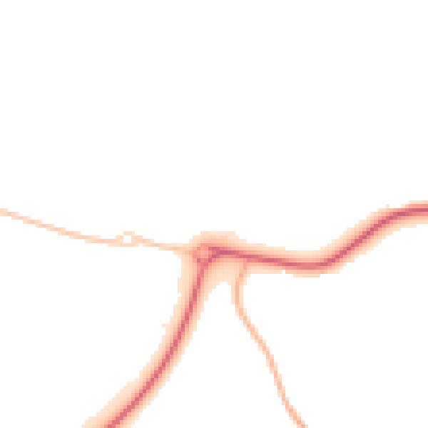 Night-time road noise heatmap for PE2 8UH