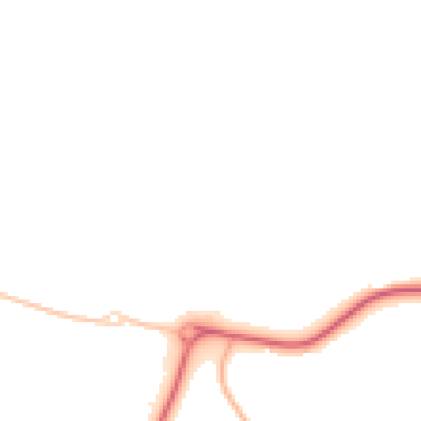 Night-time road noise heatmap for PE2 8UU