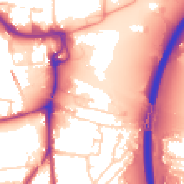 Daytime road noise heatmap for PE2 8WA