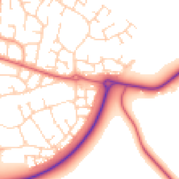 Daytime road noise heatmap for PE2 8WP