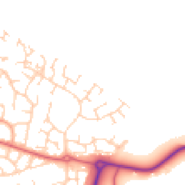 Daytime road noise heatmap for PE2 8XF