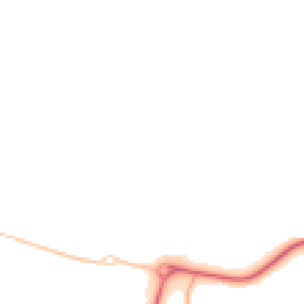 Night-time road noise heatmap for PE2 8XF