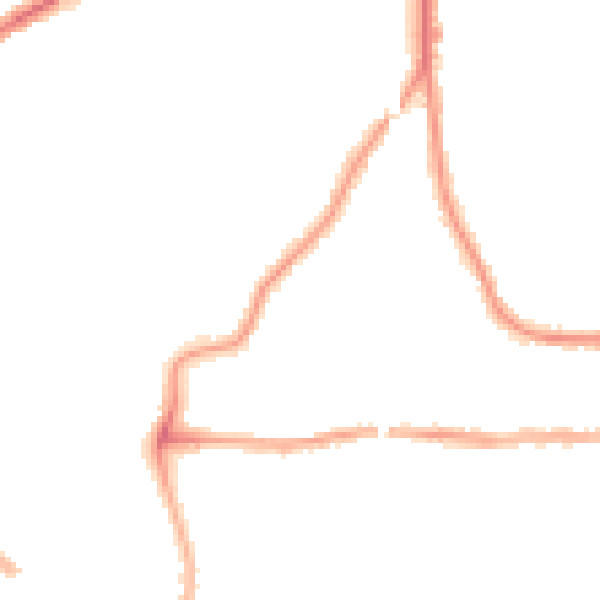 Night-time road noise heatmap for PE2 9BZ