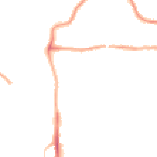 Night-time road noise heatmap for PE2 9ED