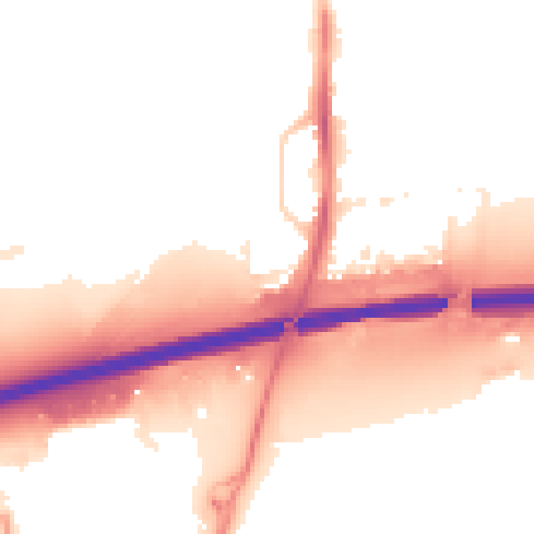 Night-time road noise heatmap for PE2 9FL