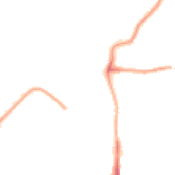 Night-time road noise heatmap for PE2 9JD