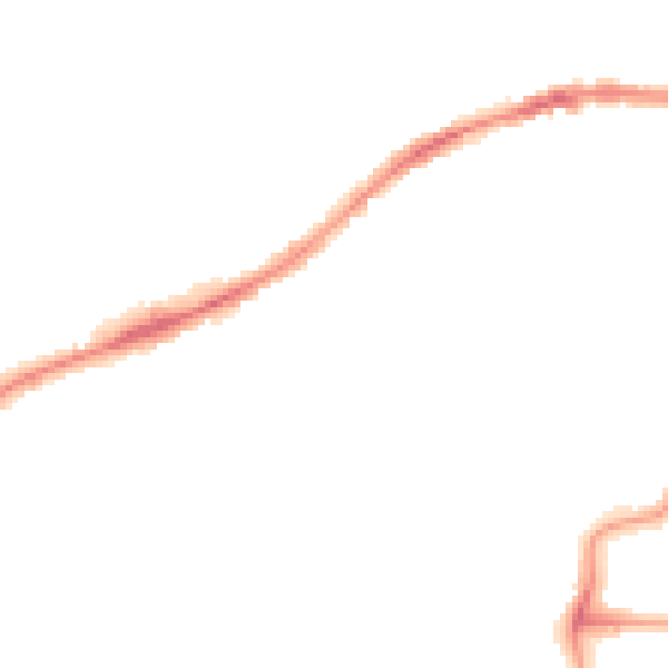 Night-time road noise heatmap for PE2 9QF