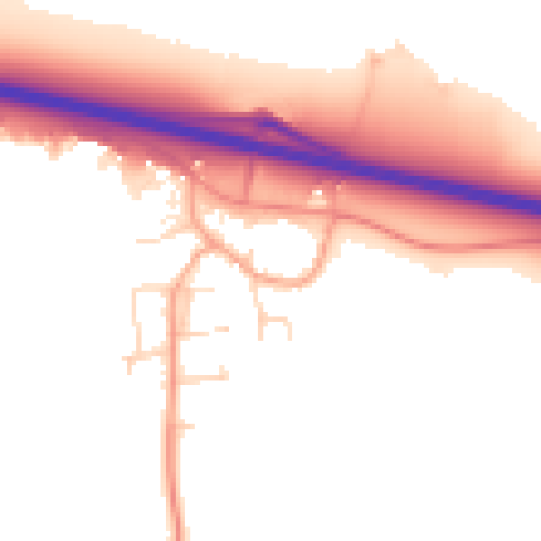 Daytime road noise heatmap for PE28 0AB