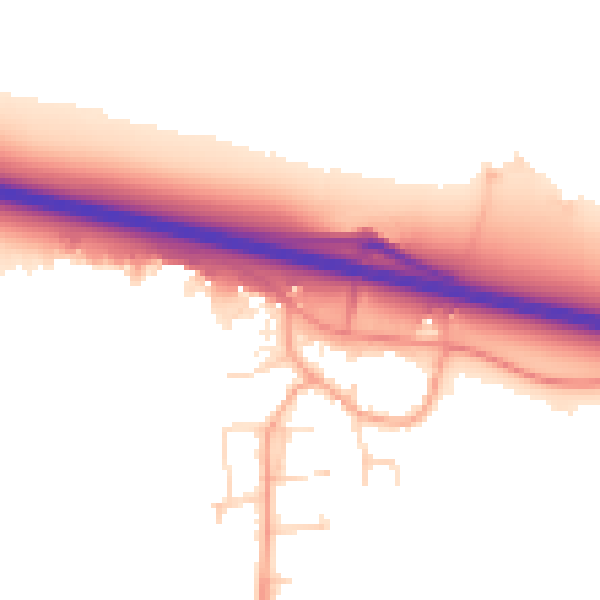 Daytime road noise heatmap for PE28 0AE