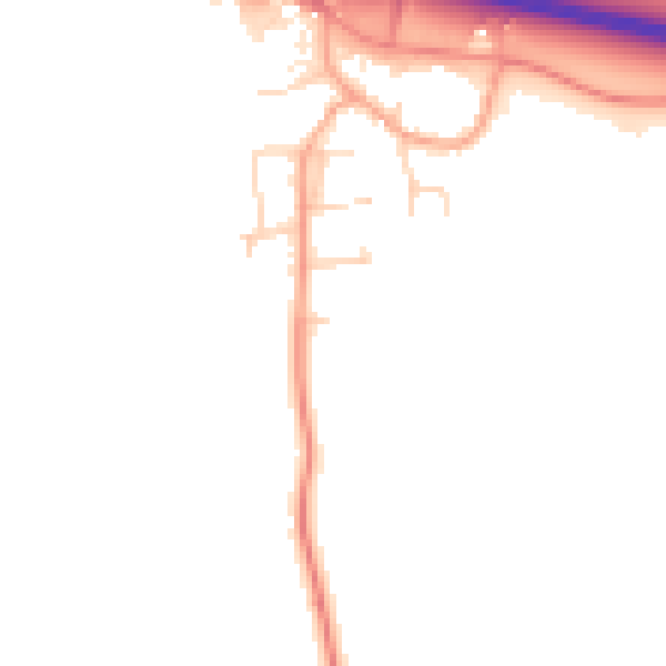 Daytime road noise heatmap for PE28 0AT