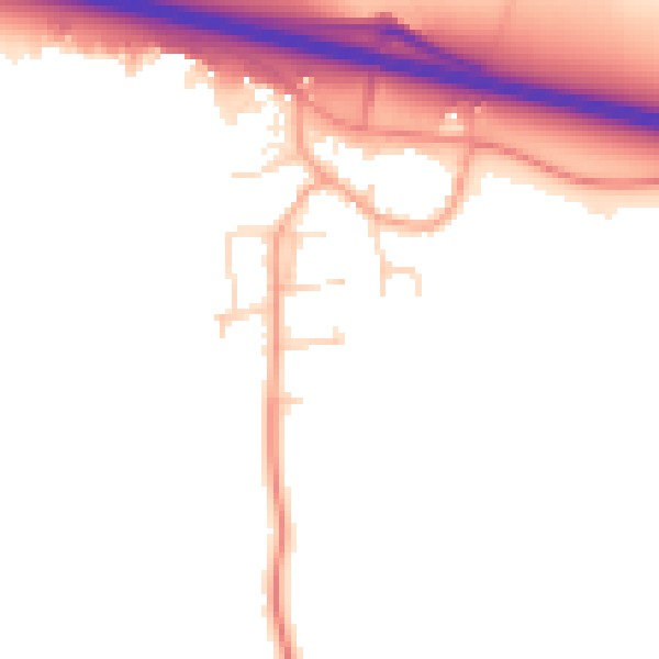 Daytime road noise heatmap for PE28 0AU