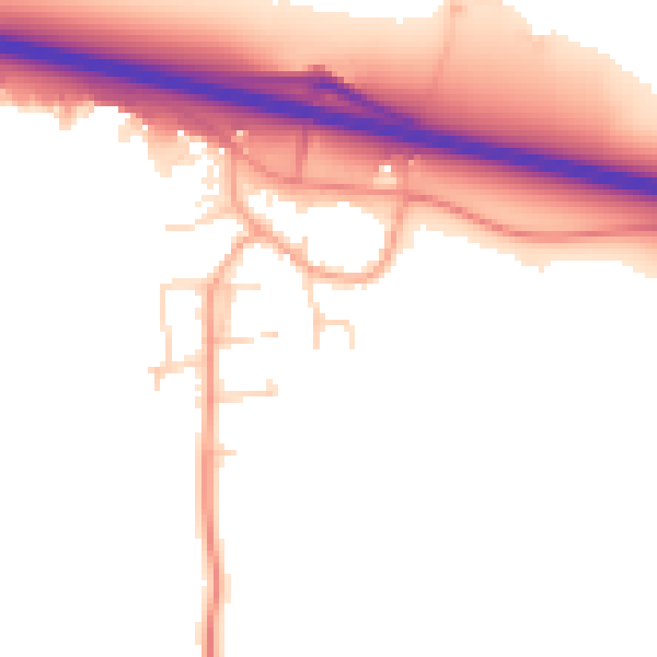 Daytime road noise heatmap for PE28 0AX